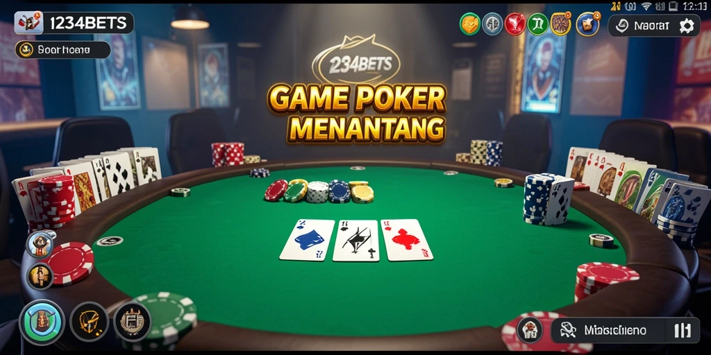 Screenshot gameplay 1234BETS menampilkan suasana poker yang nyata dan seru.