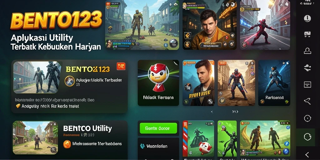 Tampilan utama BENTO123 dengan fitur-fitur Utility yang menarik.