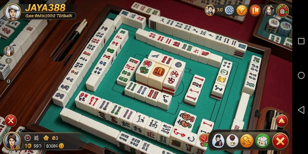 Tangkapan layar dari gameplay JAYA388 yang menampilkan suasana bermain Mahjong.