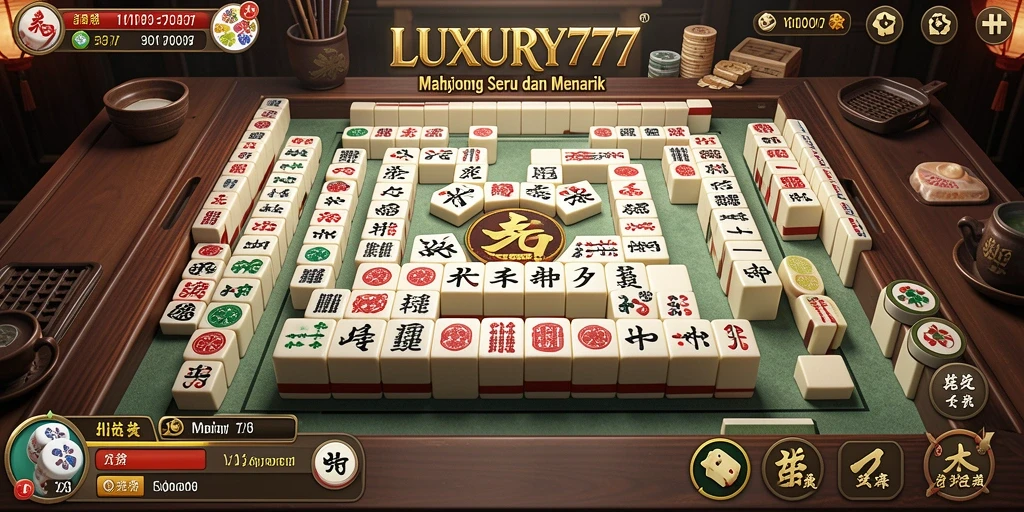 Tampilan gameplay seru dari LUXURY777 dengan elemen Mahjong yang menarik.