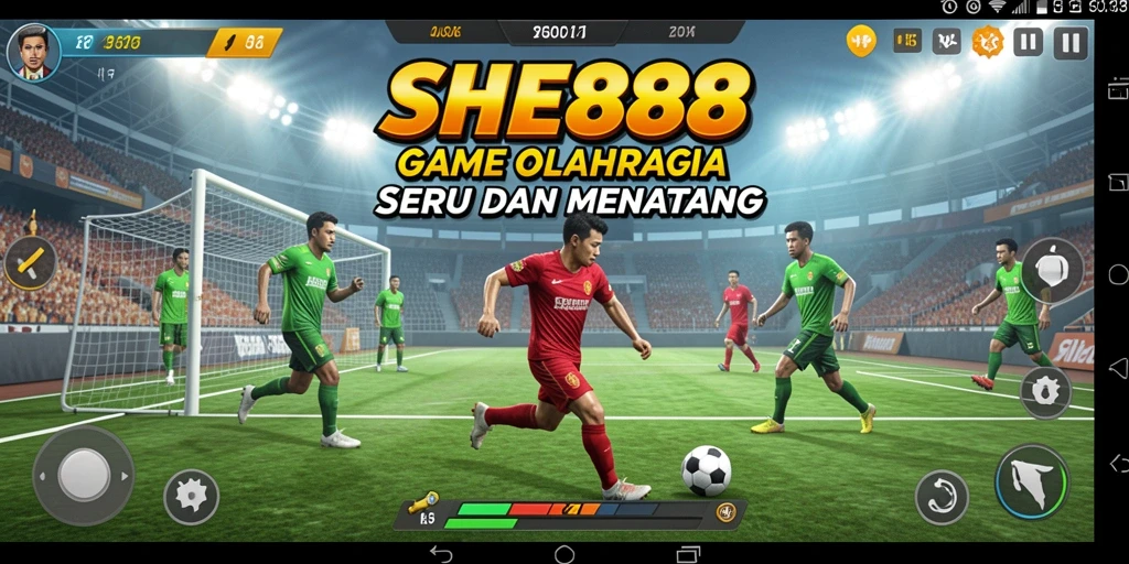 Tampilan gameplay <strong>SHE888</strong> dengan aksi olahraga yang mendebarkan.