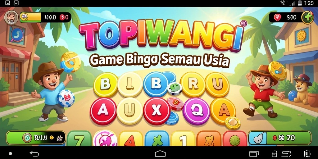 Screenshot menunjukkan gameplay seru dalam aplikasi Bingo TOPIWANGI.