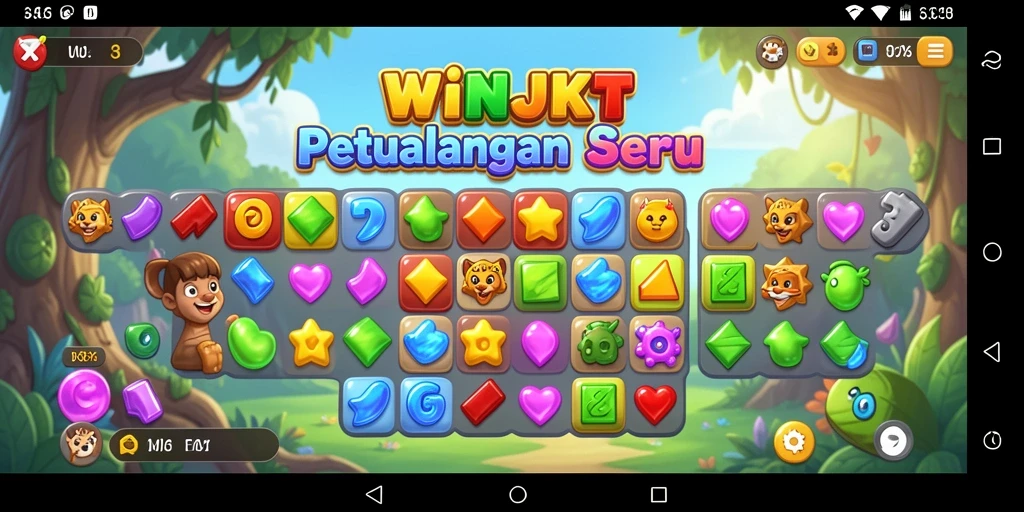 Tampilan permainan Match-3 WINJKT yang menawan.